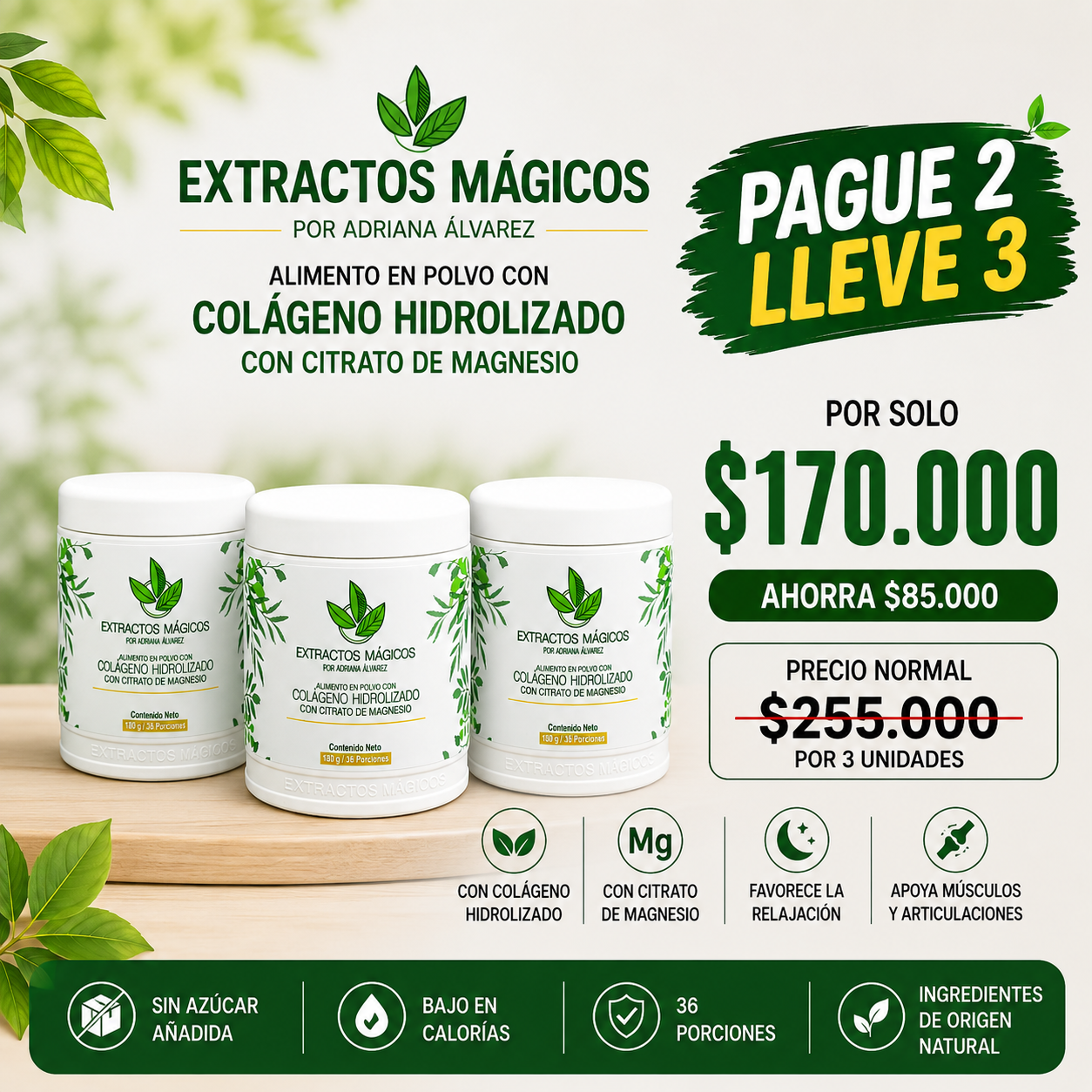 Colageno con citrato de magnesio pague 2 lleve 3